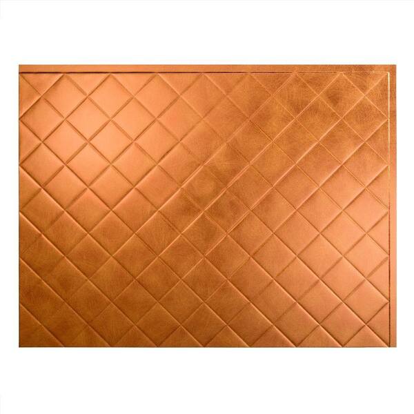 Fasade 18.25 in. x 24.25 in. Antique Bronze Quilted PVC Decorative Backsplash Panel