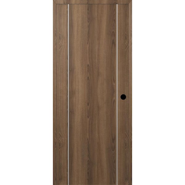 Belldinni Optima 2U DIY-Friendly 28 in. x 80 in. Left-Hand Solid Core Pecan Nutwood Composite Single Prehung Interior Door