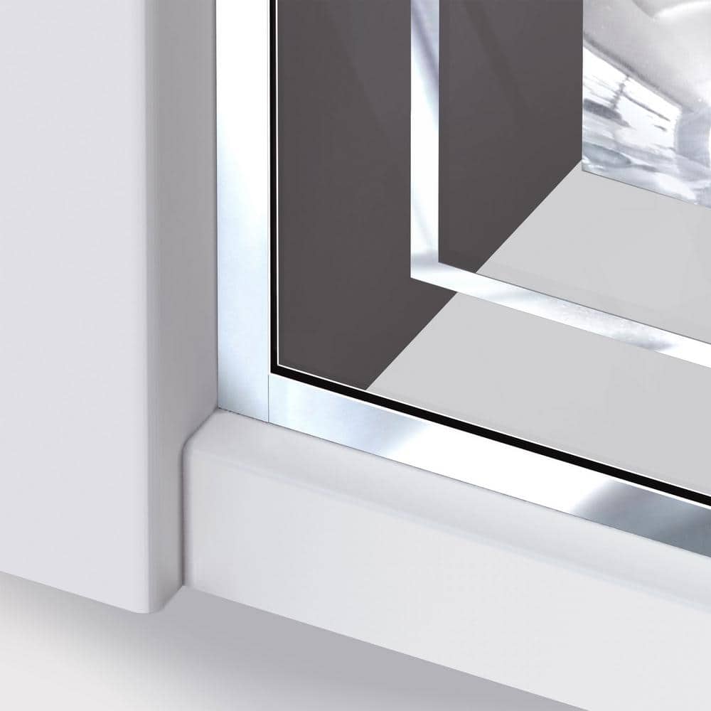 Unidoor Mira 58" x 72" Frameless Chrome Hinged Shower Door