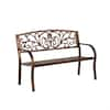 Evergreen 50 in. Blooming Metal Outdoor Garden Bench 8MB124 - The Home ...