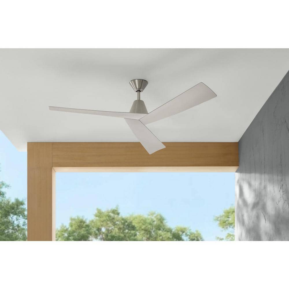 Easton 60 in. Indoor/Outdoor Brushed Nickel with Silver Blades Ceiling Fan with Remote Included price history on PriceWatchPro