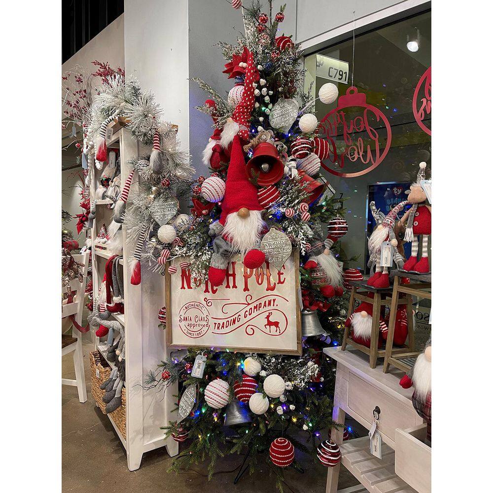 1 Piece White and Red 18 in. x 26 in. North Pole Trading Company Wall ...