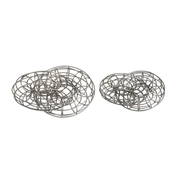 Litton Lane Gray Metal Wire Chain Sculpture (Set of 2)
