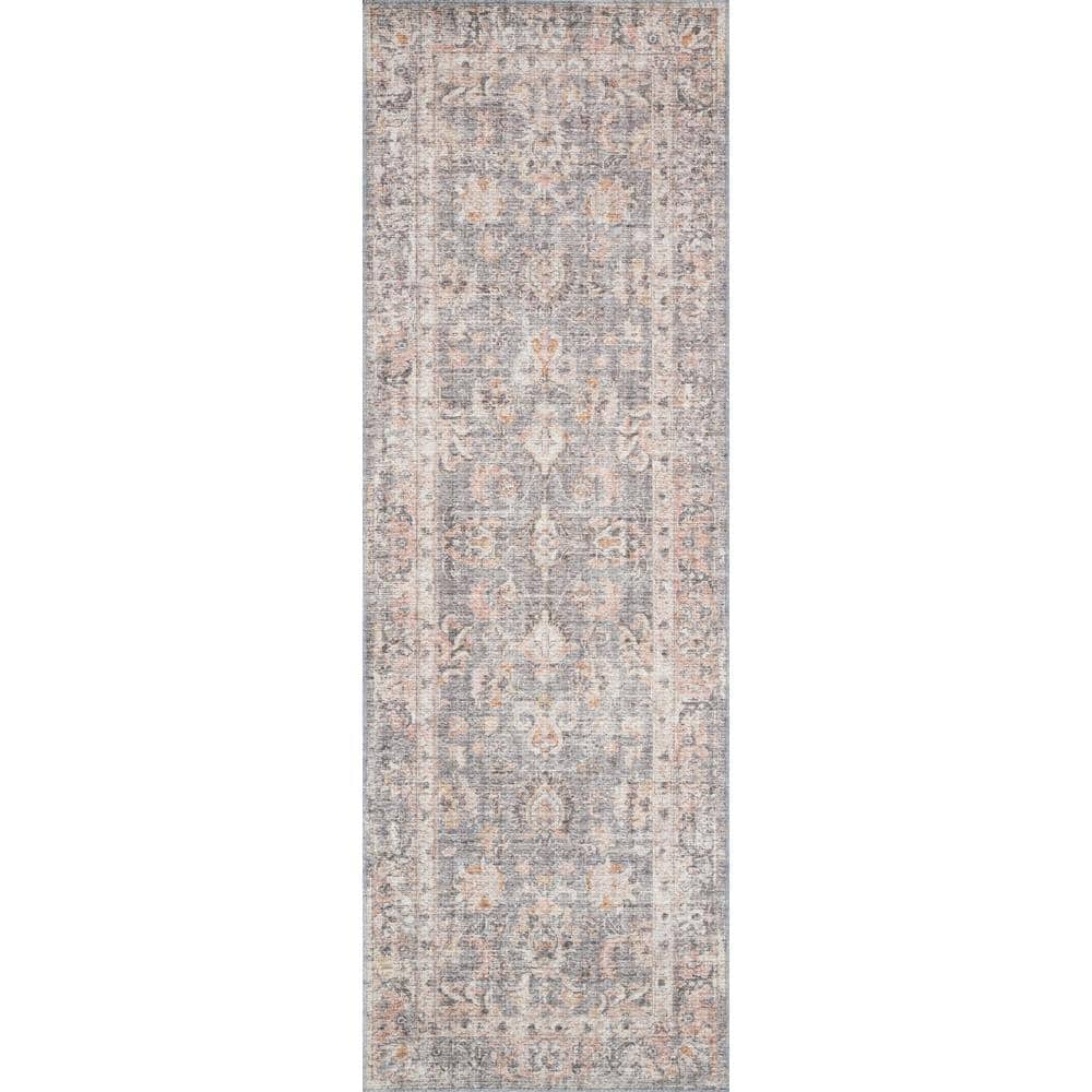 Skye Grey & Apricot 6' x 9' Vintage-Inspired Wool Blend Area Rug