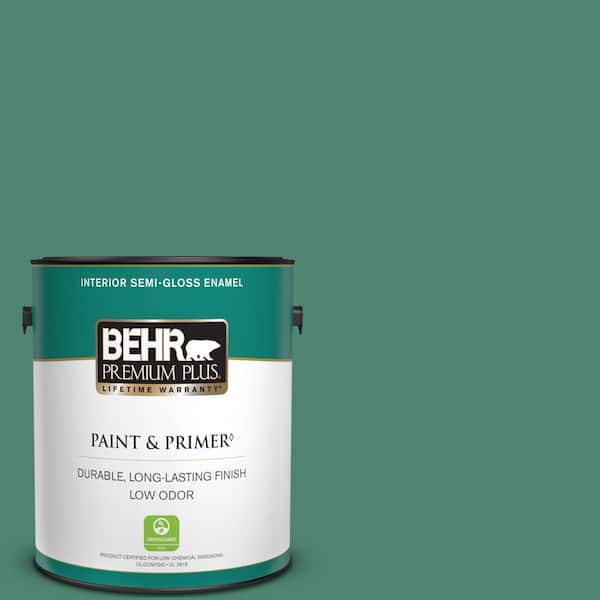 BEHR PREMIUM PLUS 1 gal. #480D-6 Billiard Room Semi-Gloss Enamel Low Odor Interior Paint & Primer