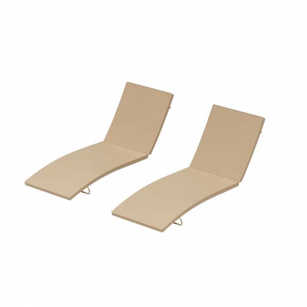 WESTIN OUTDOOR Bowman 25.6 in. x 78.7 in. x 1.9 in. Outdoor Chaise Lounge Beige Cushion (Set of 2)