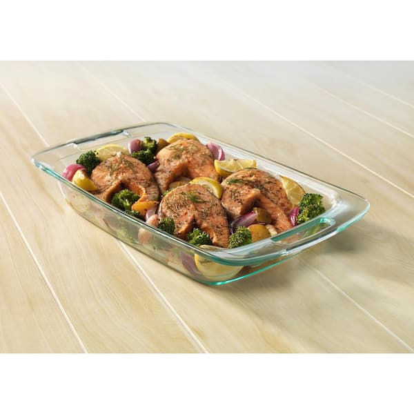 Deep 8 Square Glass Baking Dish with Sage Green Lid