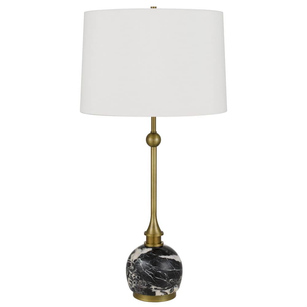 29.25 in. Black Metal Table Lamp with Shade