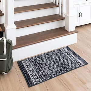 Bibury Blue 1 ft. 8 in. x 2 ft. 10 in. Machine Washable Area Rug