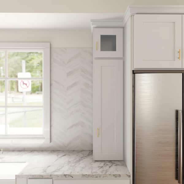 Easy-DIY 12 in. W x 12 in. D x 42 in. H Ready to Assemble Wall Kitchen Cabinet in Shaker White 1-Door-3 Shelves