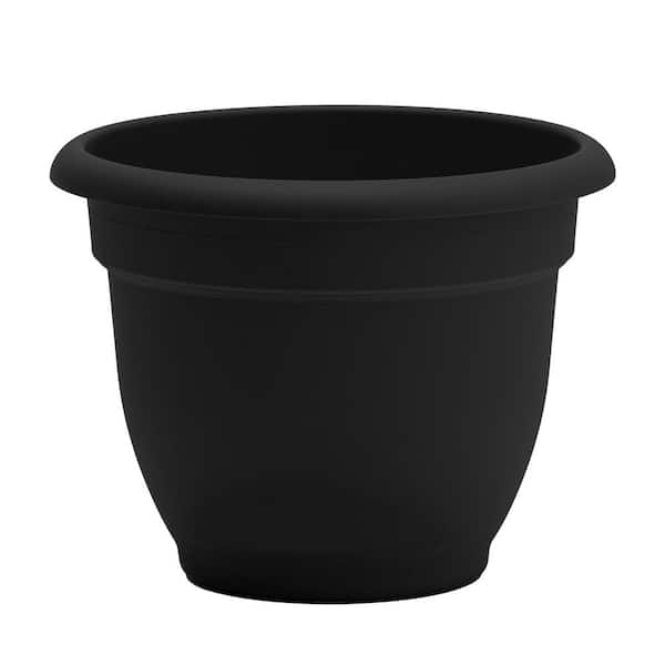 Bloem Ariana 13 in. Black Plastic Self-Watering Planter
