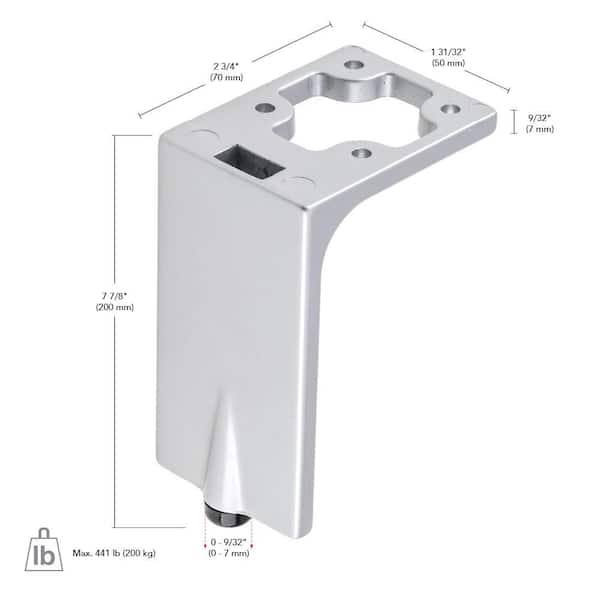 Folding Banquet Table Leg, Black, Set of 2 - 29 in. H x 24 in. W - 16 Gauge  Steel - Mounting Hardware Included