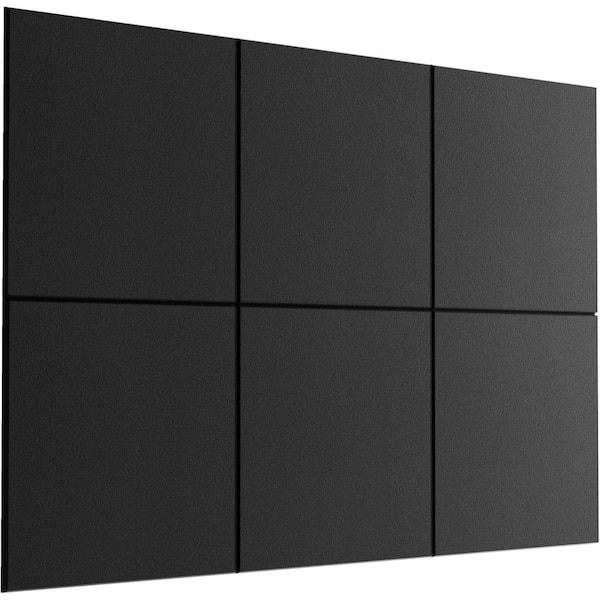 36 x 24 Large Black Felt Cork Board Wall Tiles with Pushpins Sound Insulation for Office 6-Pack