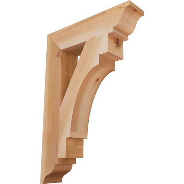 Ekena Millwork 3.5 in. x 26 in. x 18 in. Western Red Cedar Merced Traditional Smooth Bracket