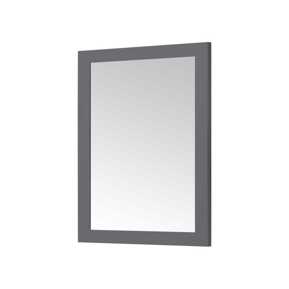 Dark Charcoal Rectangular Wood Bathroom Vanity Mirror