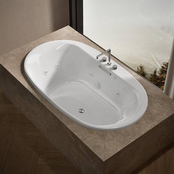 KOHLER Underscore 72 in. x 42 in. Oval Whirlpool Bathtub with