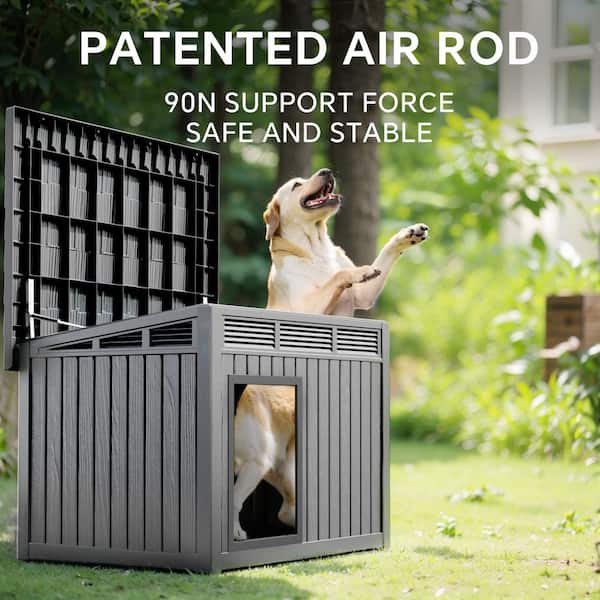 WTVWTV 43 in. Lassic Outdoor Deluxe Large Dog House,Slanted and