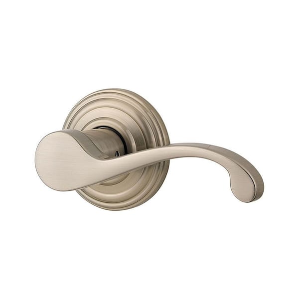 Kwikset Commonwealth Satin Nickel Right-Handed Half-Dummy Door Lever with Microban Antimicrobial Technology