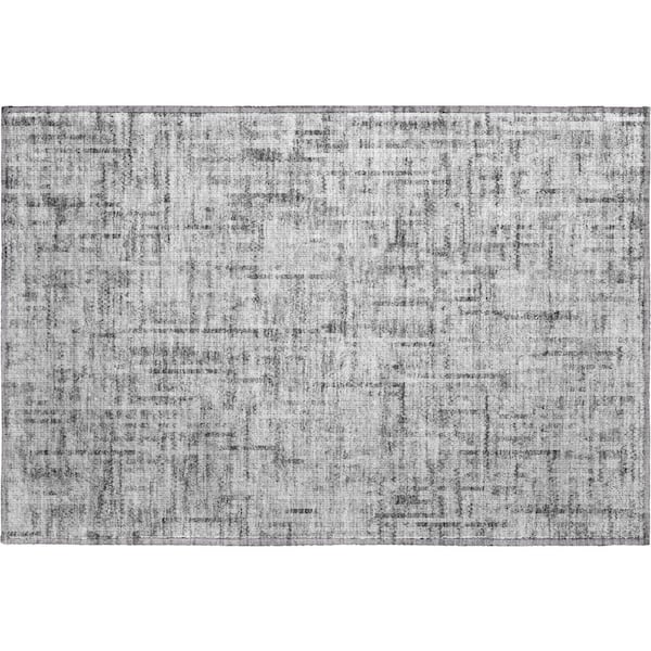 Mayfield Premium Machine Washable Abstract AMF2130 Gray 2 ft. x 3 ft. Accent Rug