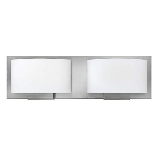 Mila 16 in. 2 Light Brushed Nickel Vanity Light