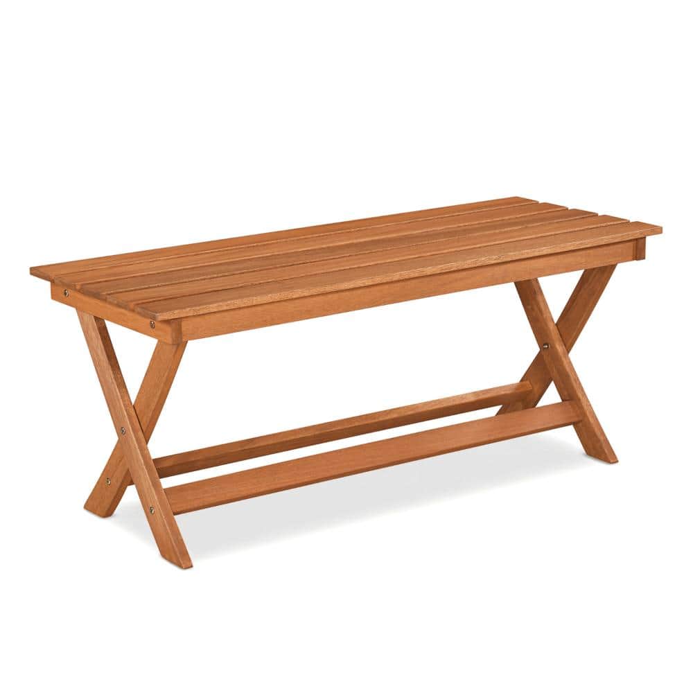 41.5 in. Natural Wood Backless Outdoor Bench with X-Shaped Legs price history on PriceWatchPro