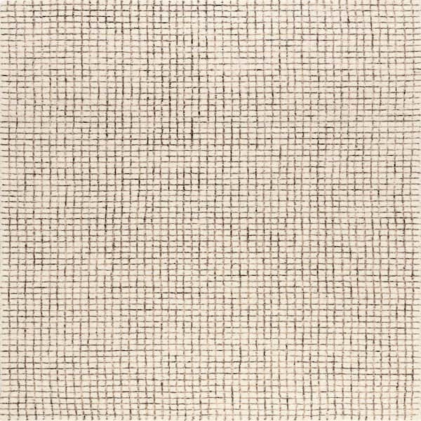 RUGS USA Melrose Checked Wool Cream 10 ft. x 14 ft. Indoor/Outdoor Patio Rug