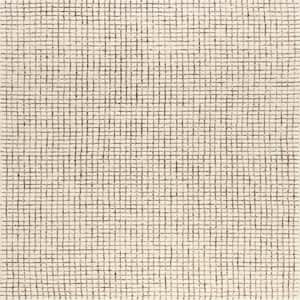 Melrose Checked Wool Cream 6 ft. x 9 ft. Indoor/Outdoor Patio Rug