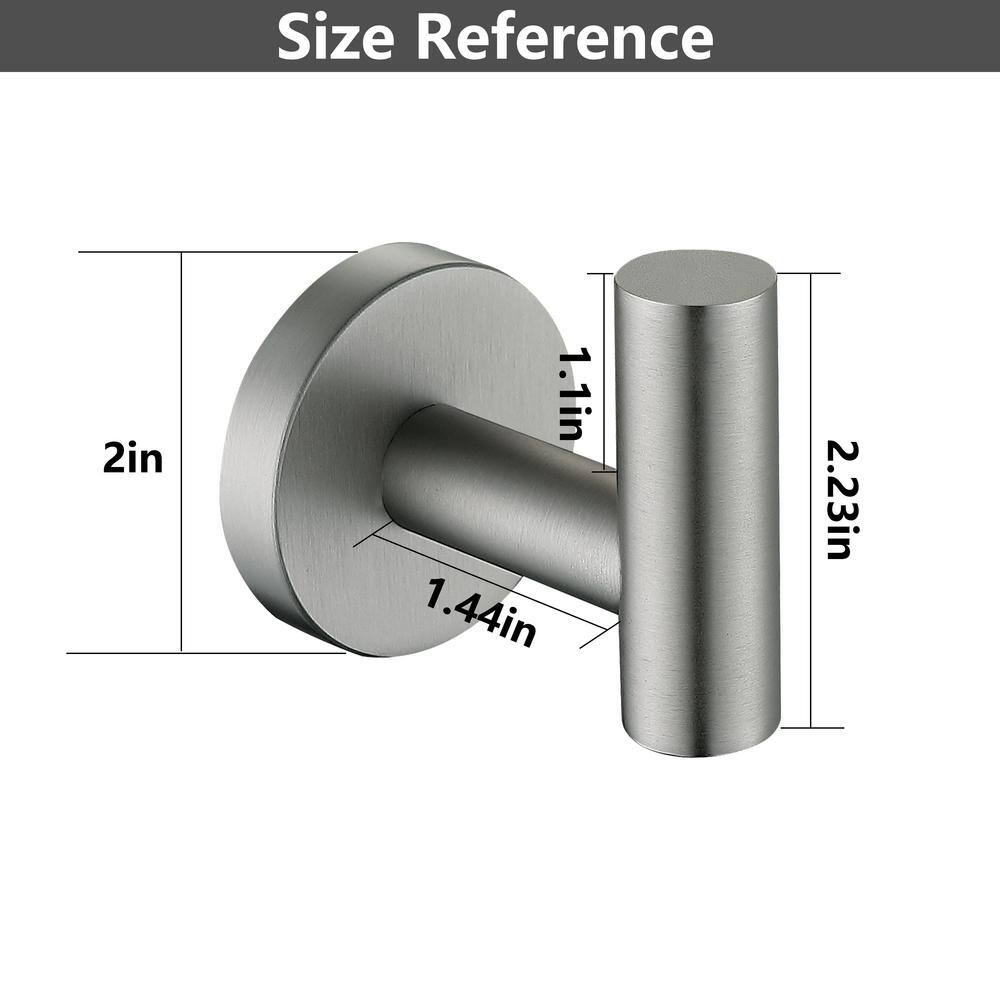 Stainless Steel Brushed Nickel Wall Mounted J-Hook Set