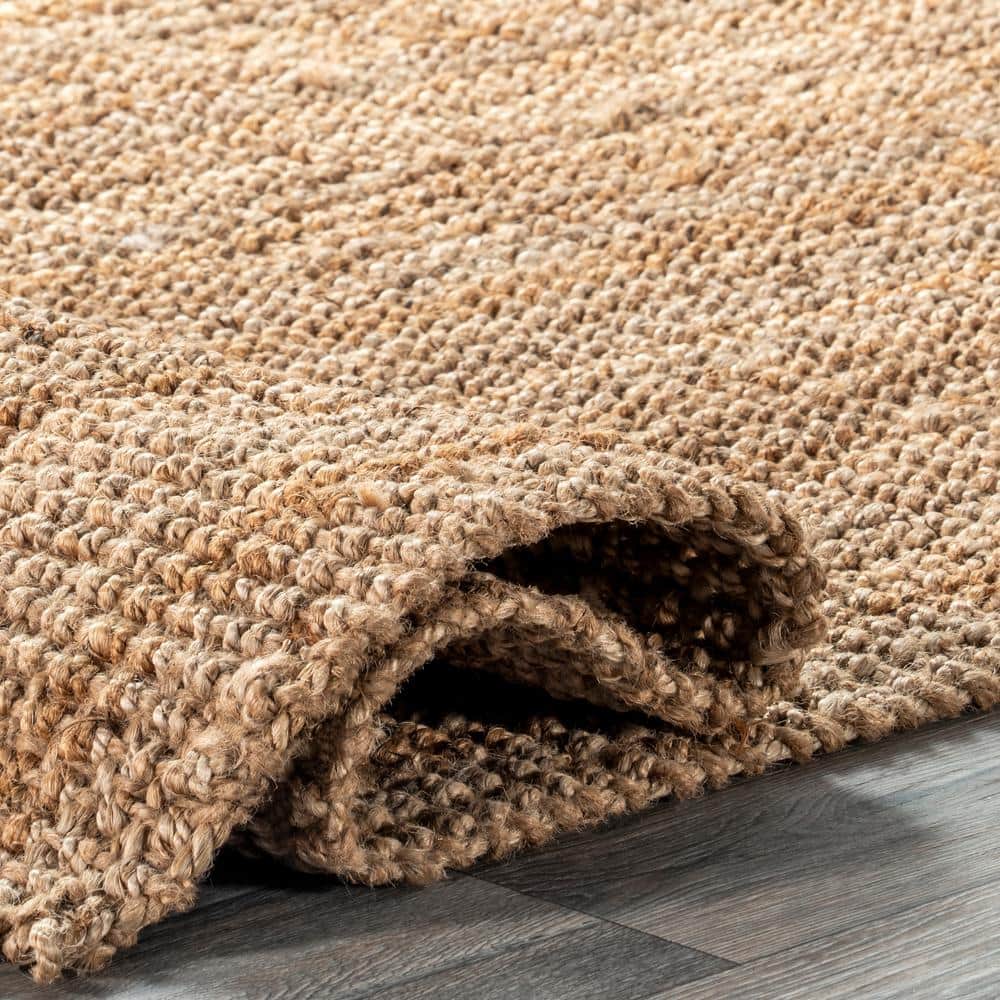 Kiwa Natural Jute 6' x 9' Handwoven Farmhouse Area Rug