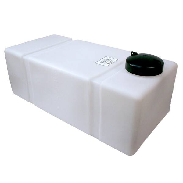 Norwesco 25 Gal. Rectangular Flat Bottom Utility Tank for Trailers and Lawn Care in White