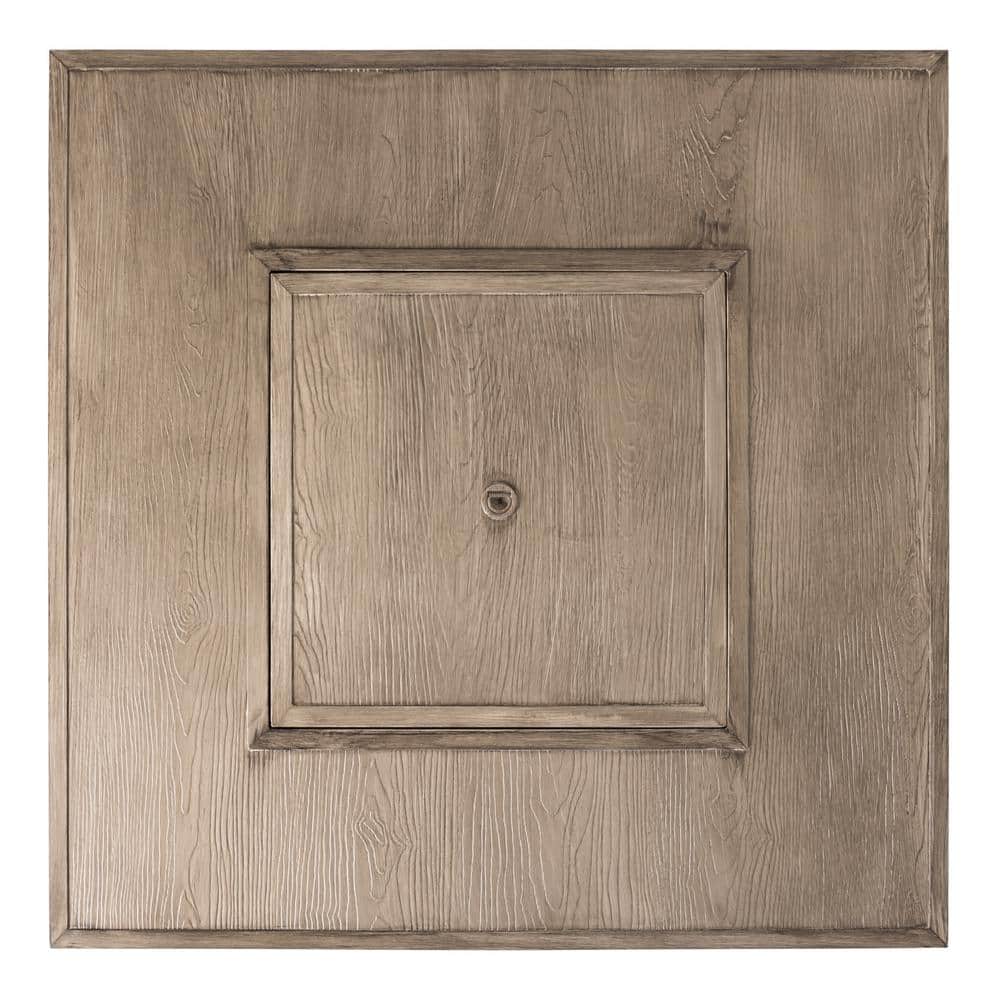 Langhorne Square Aluminum Gas Fire Pit Table in Barnwood Finish