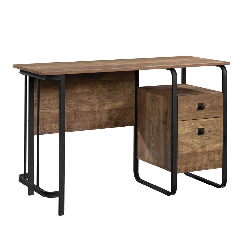 Sauder Station House Single Pedestal Desk, Etched Oak Finish