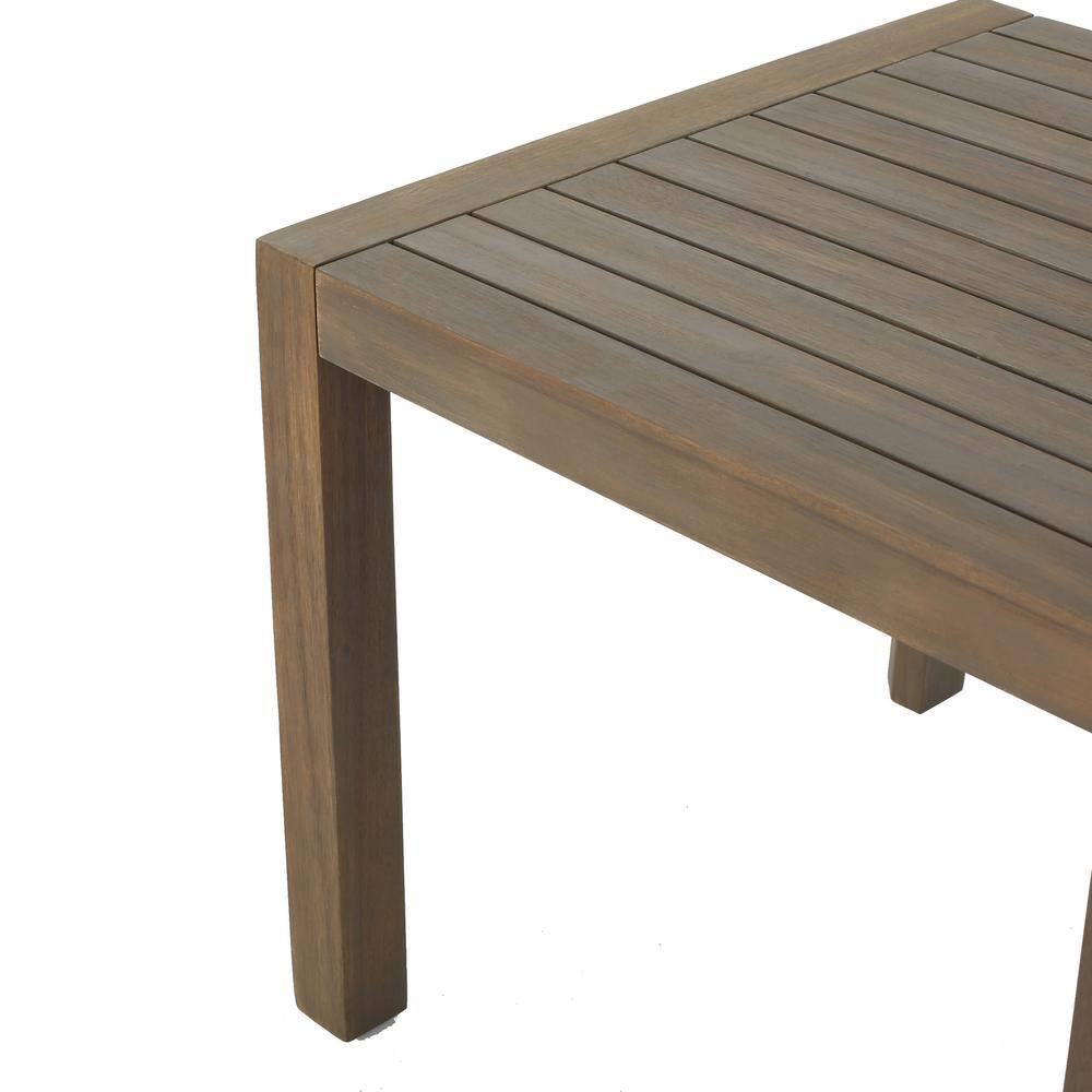 Gray Acacia Wood 3-Piece Outdoor Chat Set with Water-Resistant Cushions