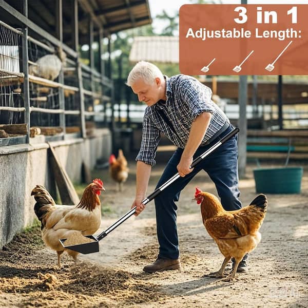 KIWDZFU Metal Chicken Poop Scooper Heavy Duty Sifting Shovel