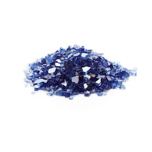 1/4 in. Cobalt Blue Tempered Reflective Fire Glass (25 lbs. Bag)
