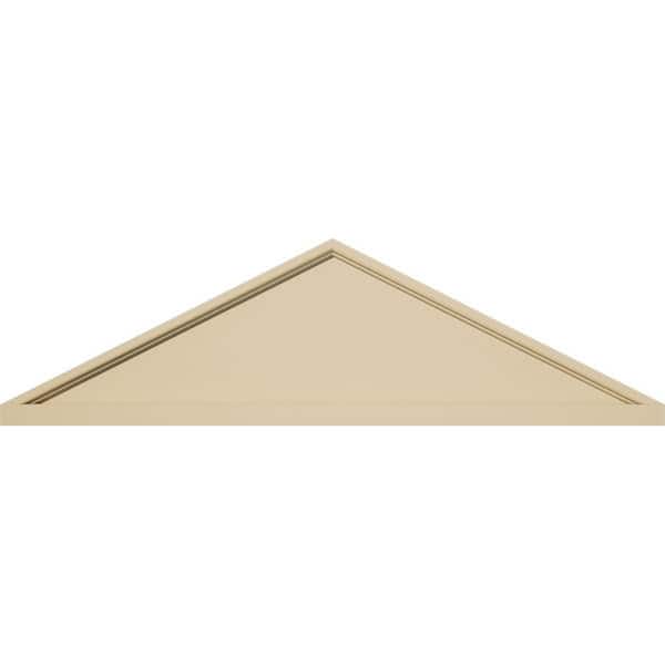 Ekena Millwork 32-in W x 9-in H x 2-in P (Pitch 6/12) Peaked Cap Smooth Signature Urethane Pediment, Primed Tan