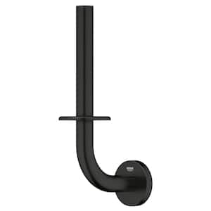 Essentials Spare Single Post Wall Mounted Toilet Paper Holder in Matte Black