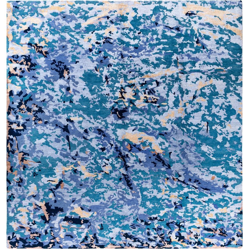Modern-Contemporary Green 9 X 12 Hand-Knotted Wool Silk Indoor Area Rug price history on PriceWatchPro