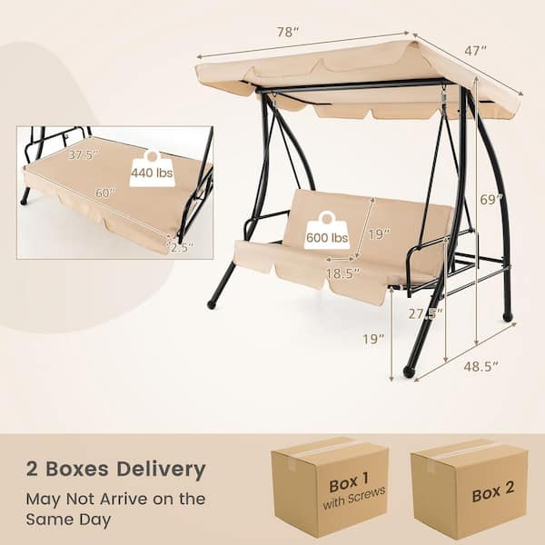 【再入荷】 Outdoor Metal Gymax Patio Hammock Glider Chair Swing テーブル・チェア・ハンモック