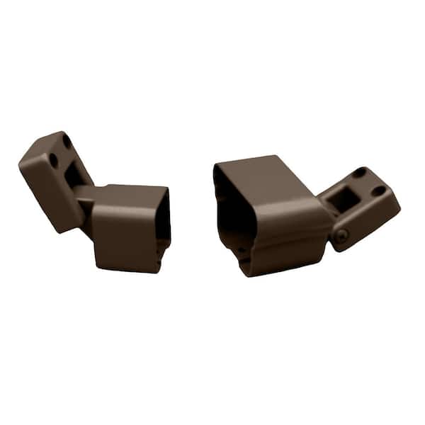 Plus Brown Aluminum Textured Stair Bracket Kit (Top and Bottom Bracket with Necessary Screws)