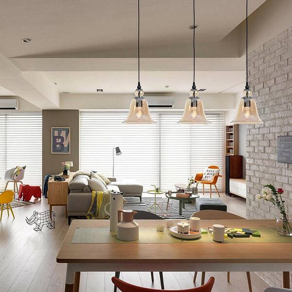 PENDANT CLEAR GLASS SHADE LIVING DINING ROOM KITCHEN ISLAND CHANDELIER 1 LIGHT 