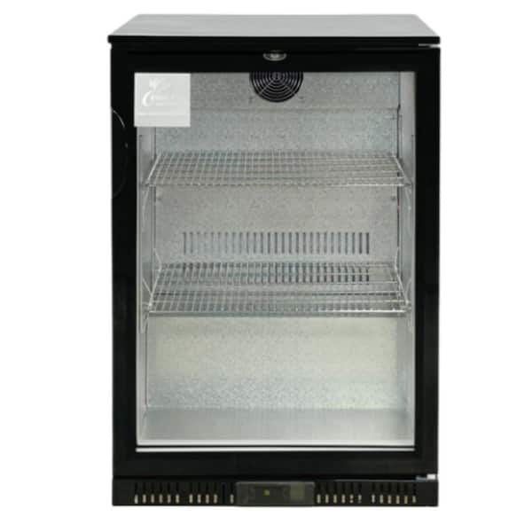 24 in. W 4.6 cu.ft. NSF Commercial Glass Door Counter Height Back Bar Drink Cooler Refrigerator w/ LED Lighting in Black