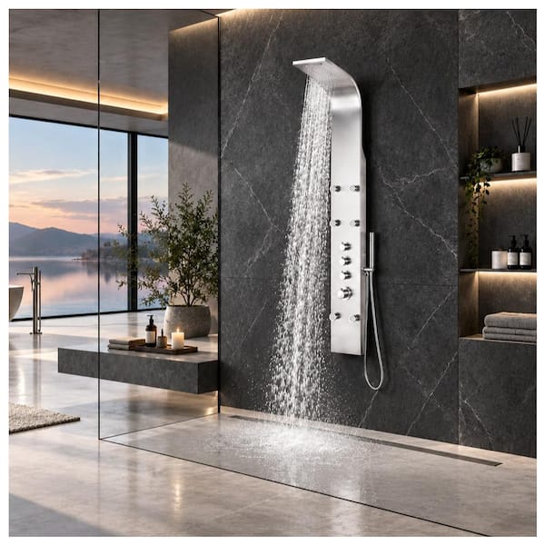 ANZZI Fontan 64 in. 6-Jetted Full Body Shower Panel System with