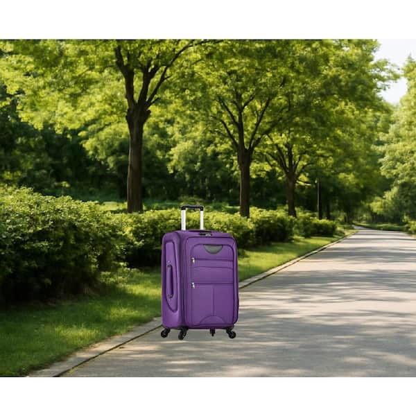 Tatahance 3-Piece Purple Softside Expandable Spinner Luggage Set