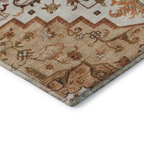 Mayfield Premium Machine Washable Abstract AMF1036 Terracotta 9 ft. x 12 ft. Area Rug