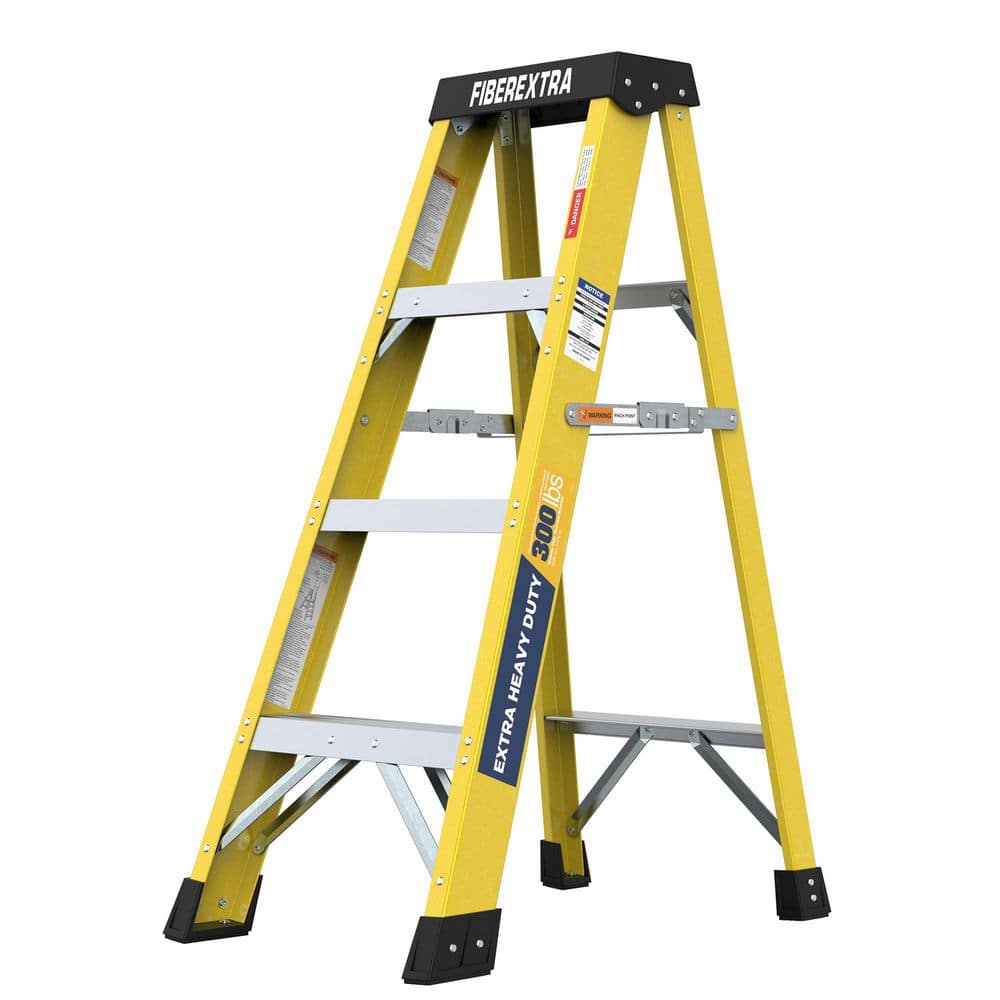 3.5 ft. Fiberglass Step Ladder (8 ft. Reach) with Top Cap and Non-Marring Feet, 300 lb. Capacity Type IA Duty Rating price history on PriceWatchPro