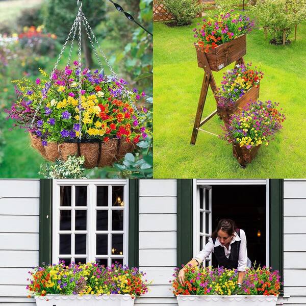 13.8 in. Multi Color Indoor/Outdoor 16-Bundles Artificial Flower