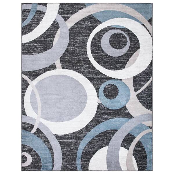 Ottomanson Royal Collection 8 ft. x 10 ft. Contemporary Abstract Black Area Rug