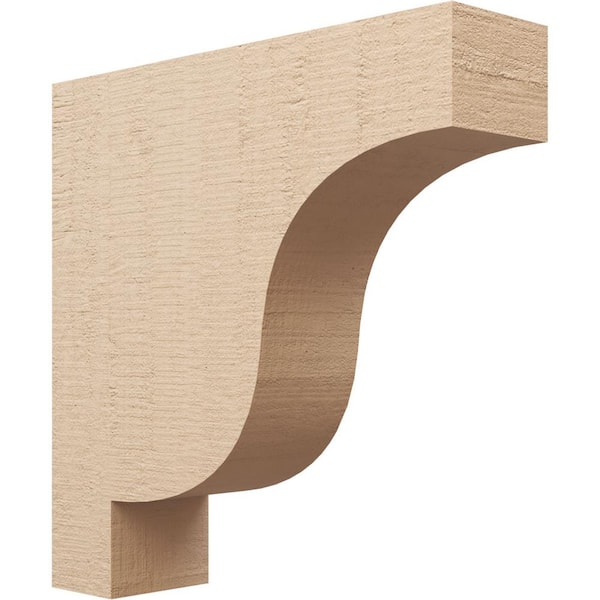 Ekena Millwork 8 in. x 32 in. x 32 in. Thin Newport Rough Cedar Woodgrain TimberThane Corbel, Primed Tan