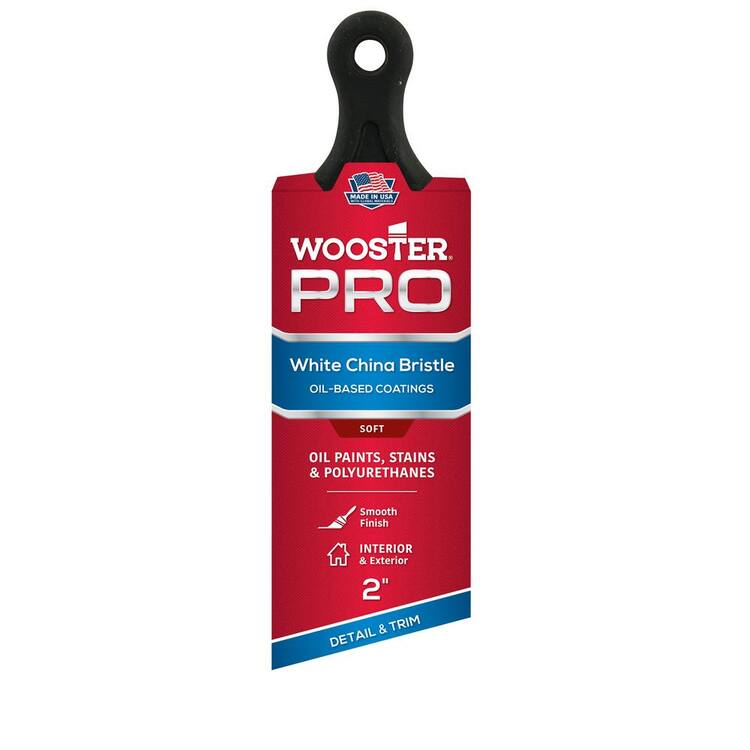 Wooster 2 in. Pro White China Bristle Short Handle Angle Sash Brush